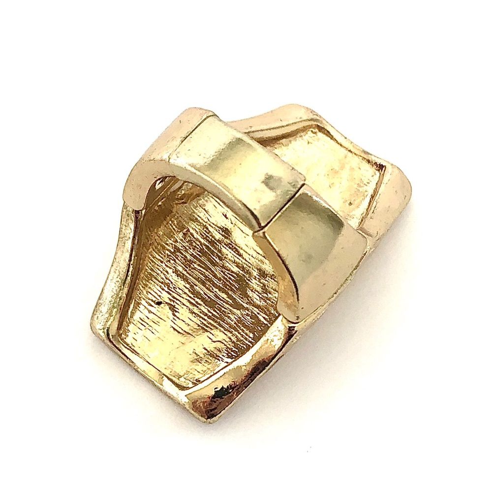 Zig Zag Gold Plated Ring Long Statement Stretch - image 3